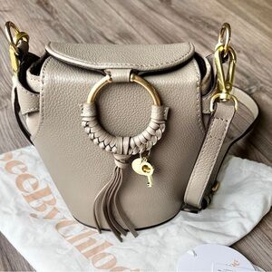 NWOT See by Chloé Joan Box Grained Leather Bag | Taupe Gold